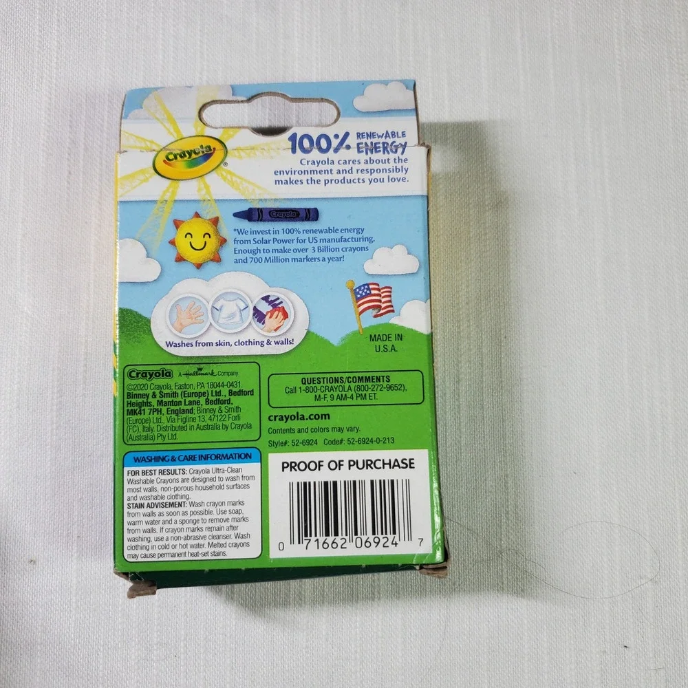 Crayola Washable Crayons 24 Count Nontoxic Coloring Art Supplies Kids School